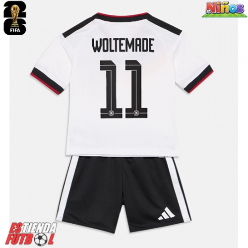 Alemania Nick Woltemade #11 Primera Equipación Niños Mundial 2026 Manga Corta (+ Pantalones cortos)